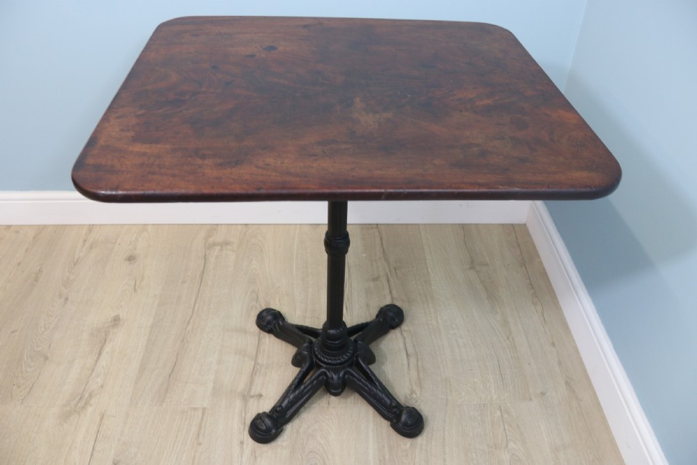 Beautiful 19th century upcycled square mahogany bar table 