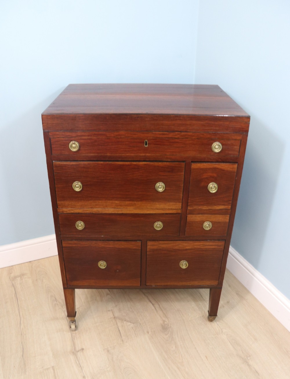 19th century vanity table with flip top lid  View V