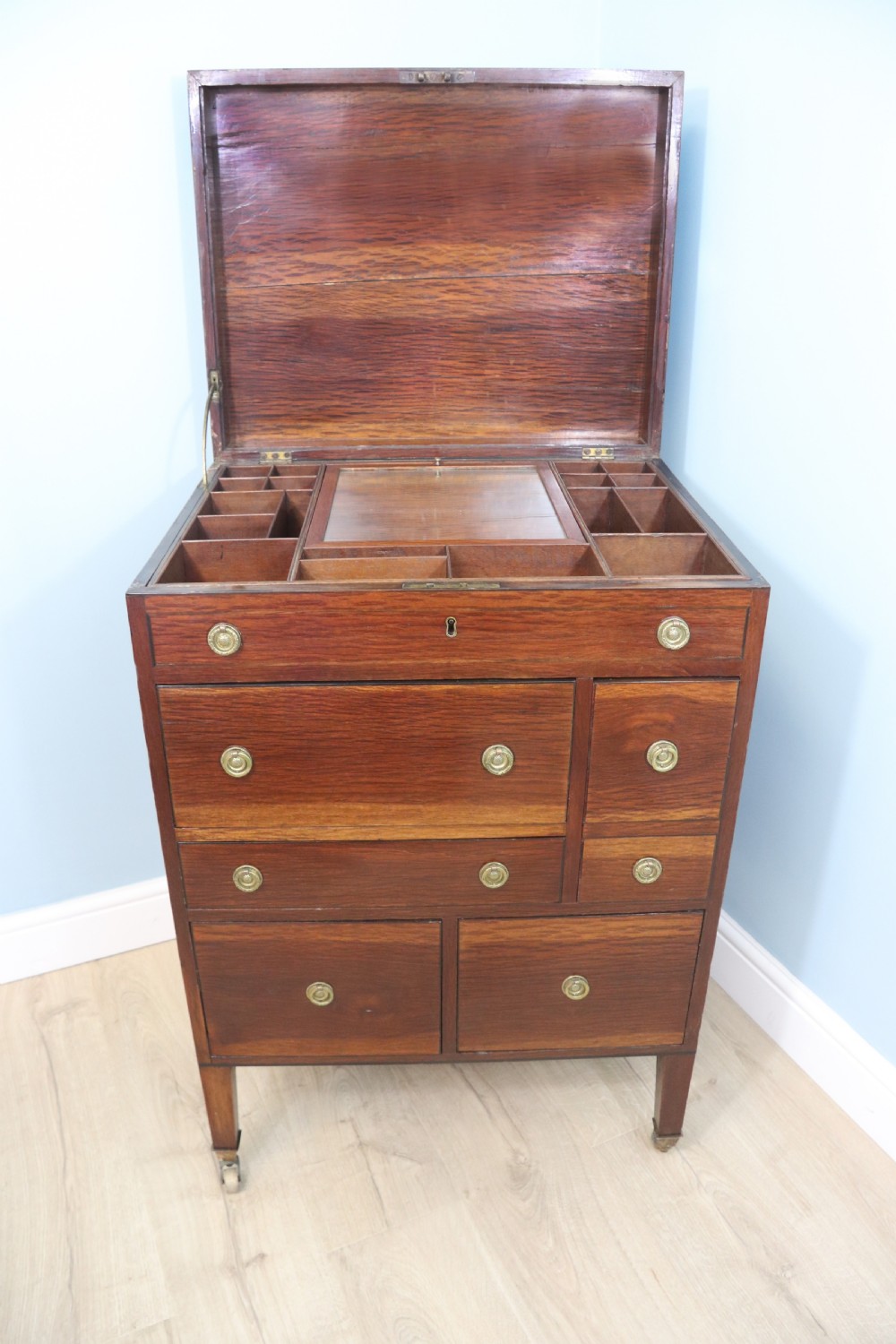 19th century vanity table with flip top lid  View II