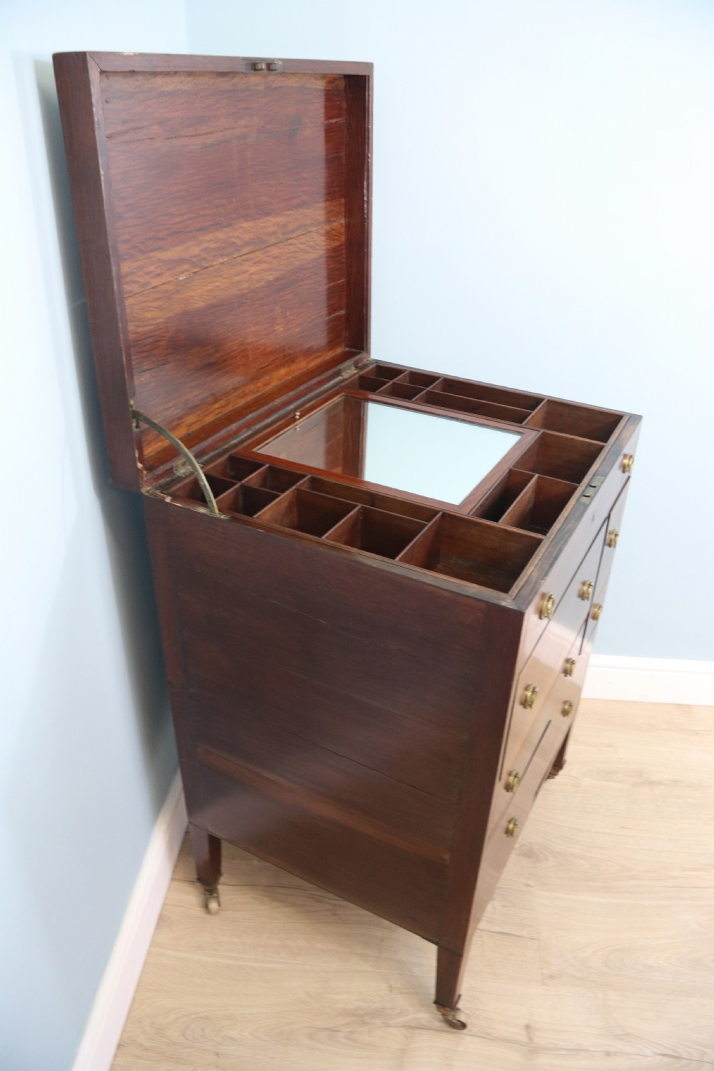 19th century vanity table with flip top lid  View III