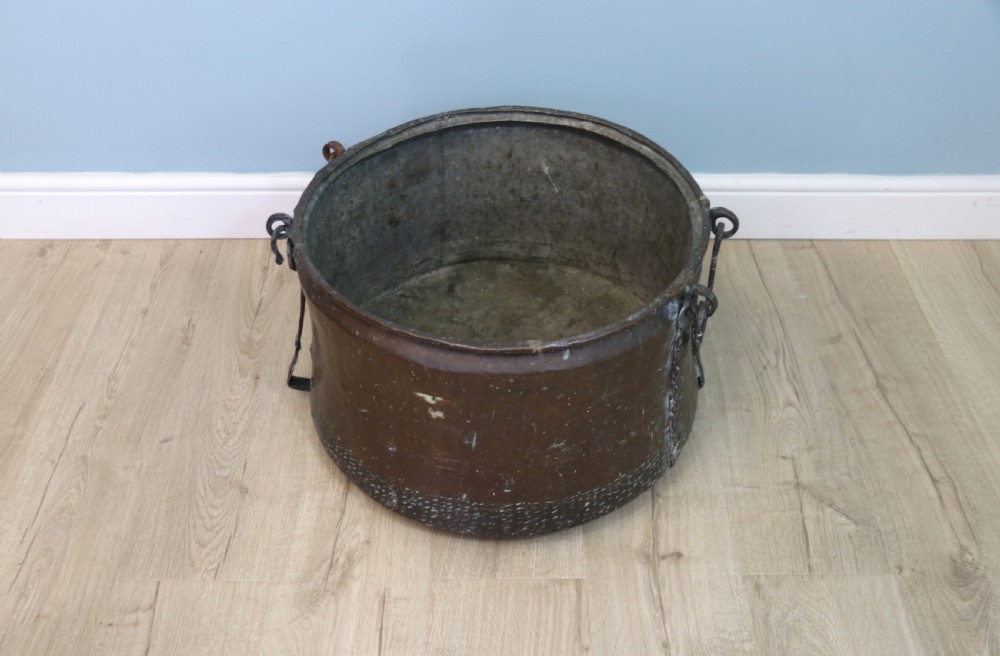 Antique circular copper jardinière View III