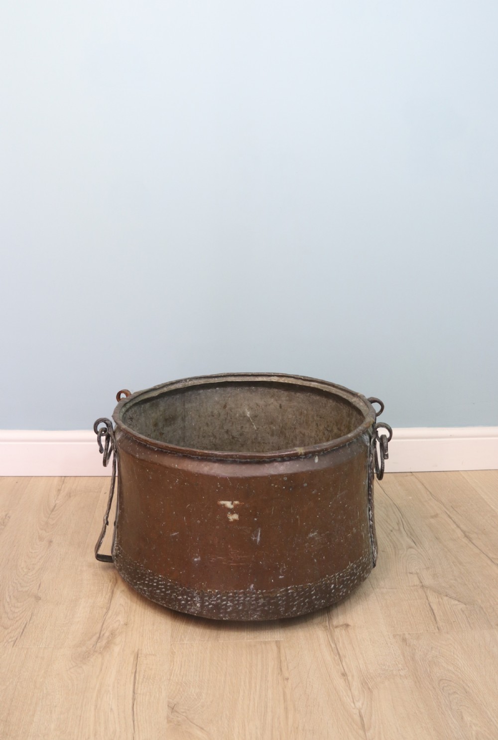 Antique circular copper jardinière View IV