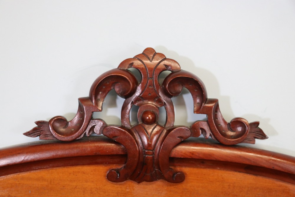 A Victorian mahogany chiffonier featuring hand-painted cream and red commercial typography across the upper cresting back and lower cupboard doors. View VII