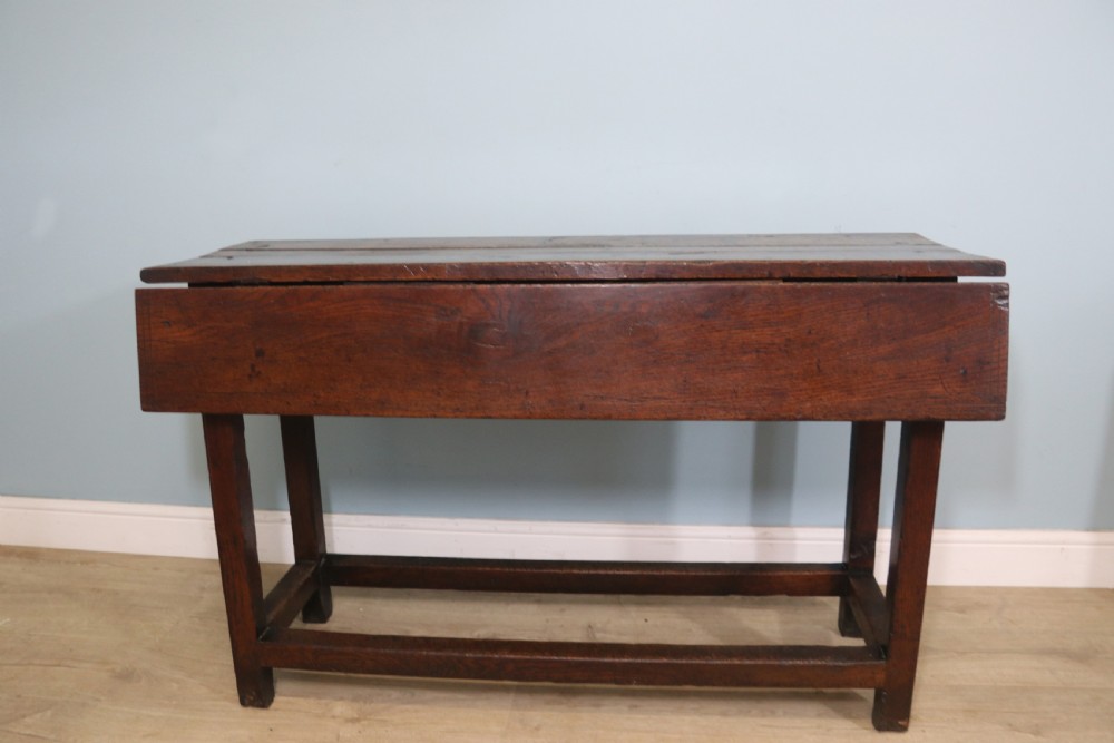 Rustic solid oak side table View IV