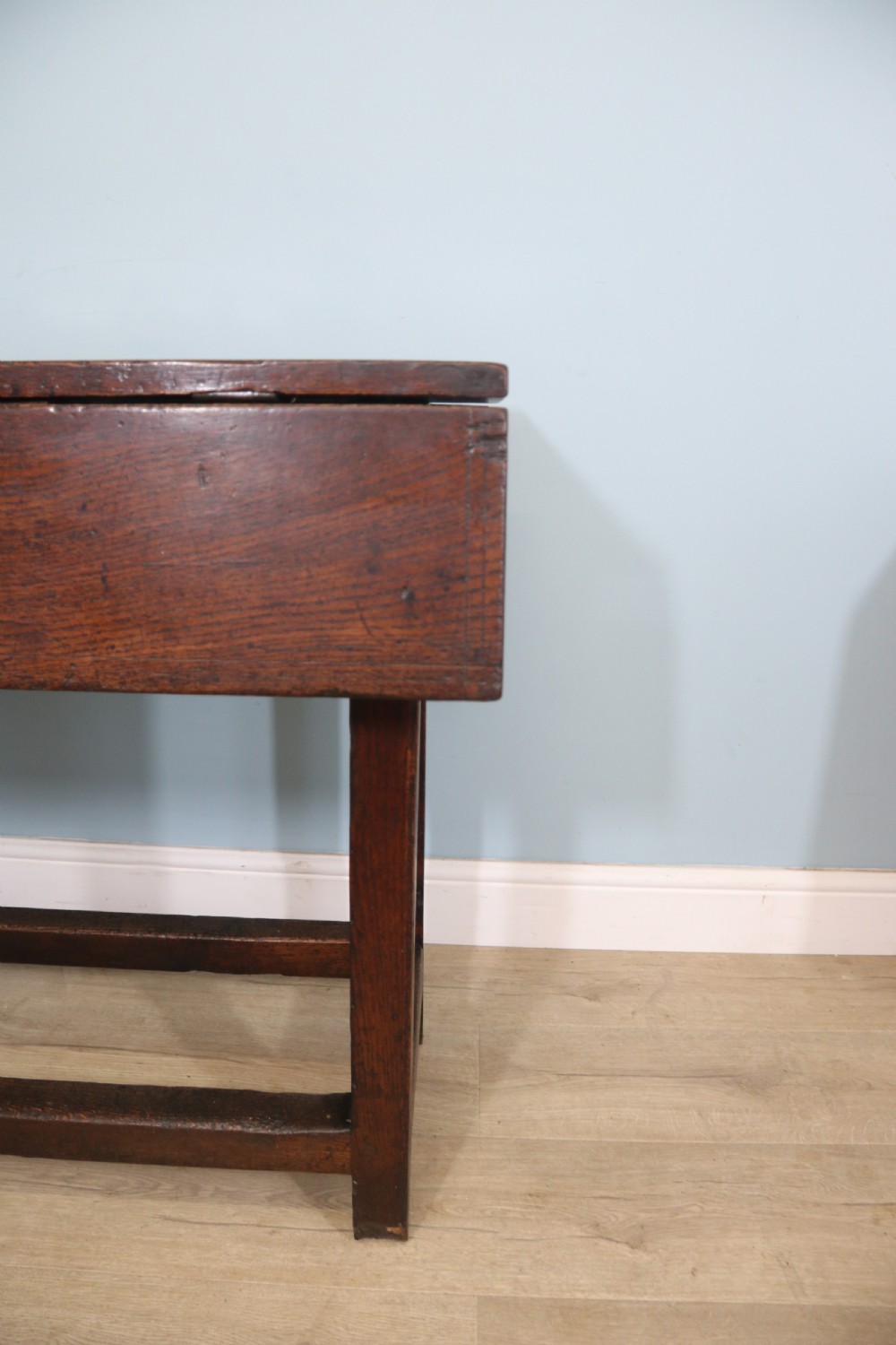 Rustic solid oak side table View VI