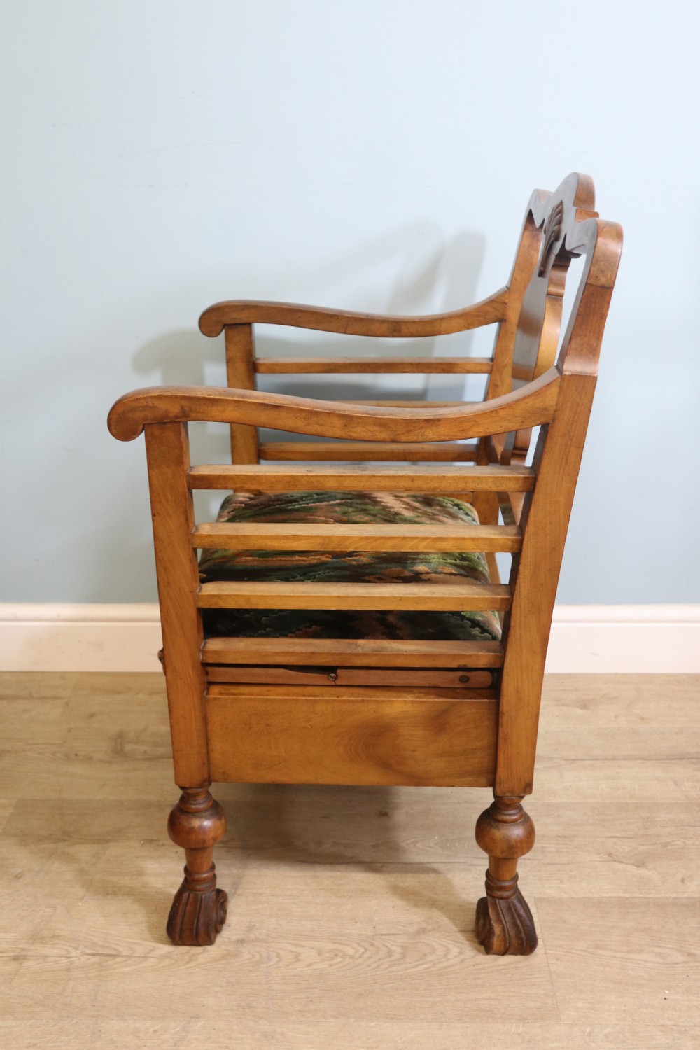A lovely & unusual walnut side chair in the very stylish Arts and Crafts style View IV