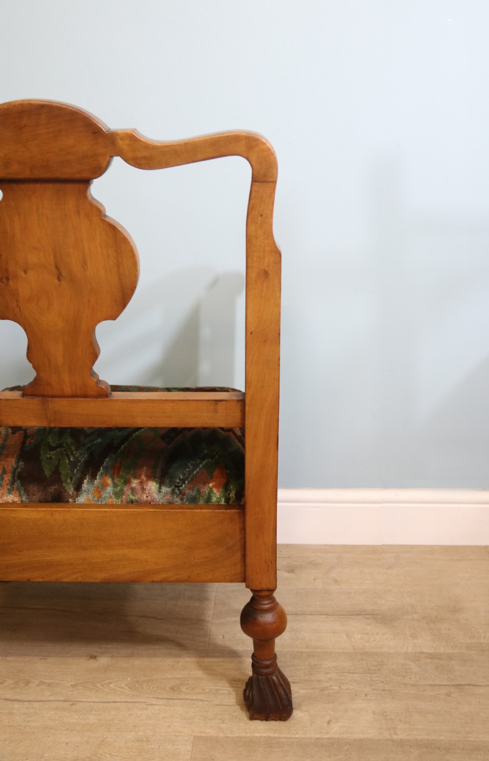 A lovely & unusual walnut side chair in the very stylish Arts and Crafts style View VII