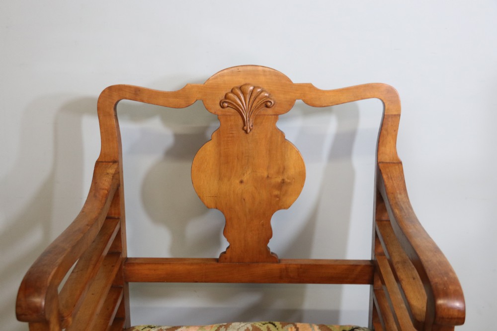 A lovely & unusual walnut side chair in the very stylish Arts and Crafts style View IX