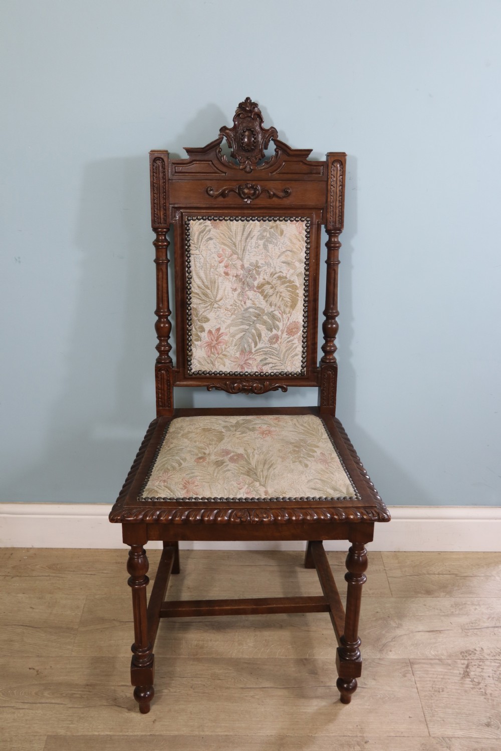 A lovely & rare set of twelve late 19th century gothic style dining chairs View X