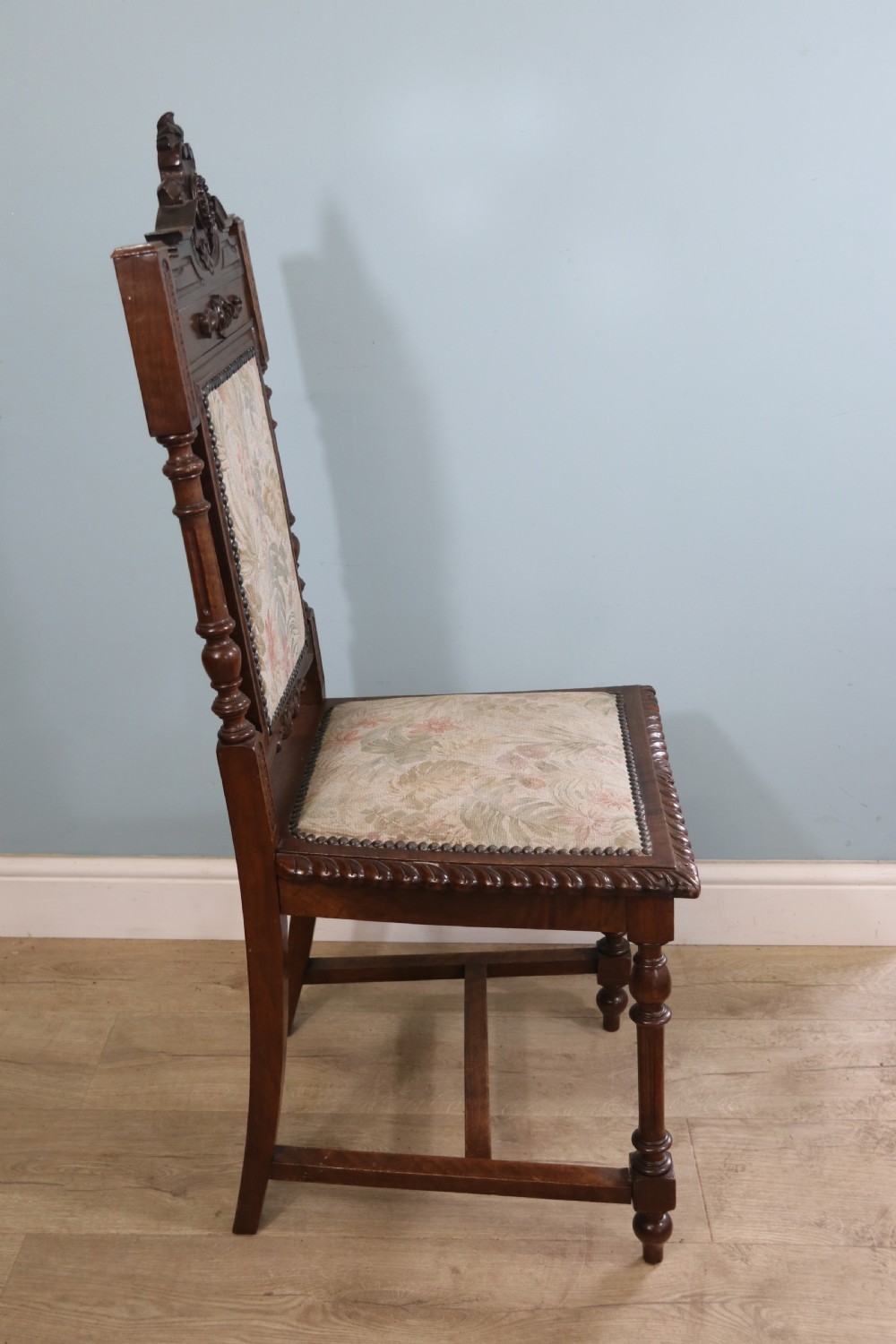 A lovely & rare set of twelve late 19th century gothic style dining chairs View XI