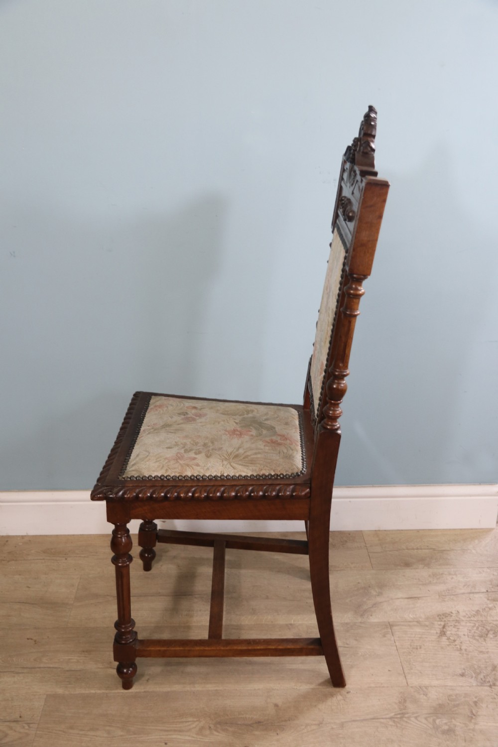 A lovely & rare set of twelve late 19th century gothic style dining chairs View XIII