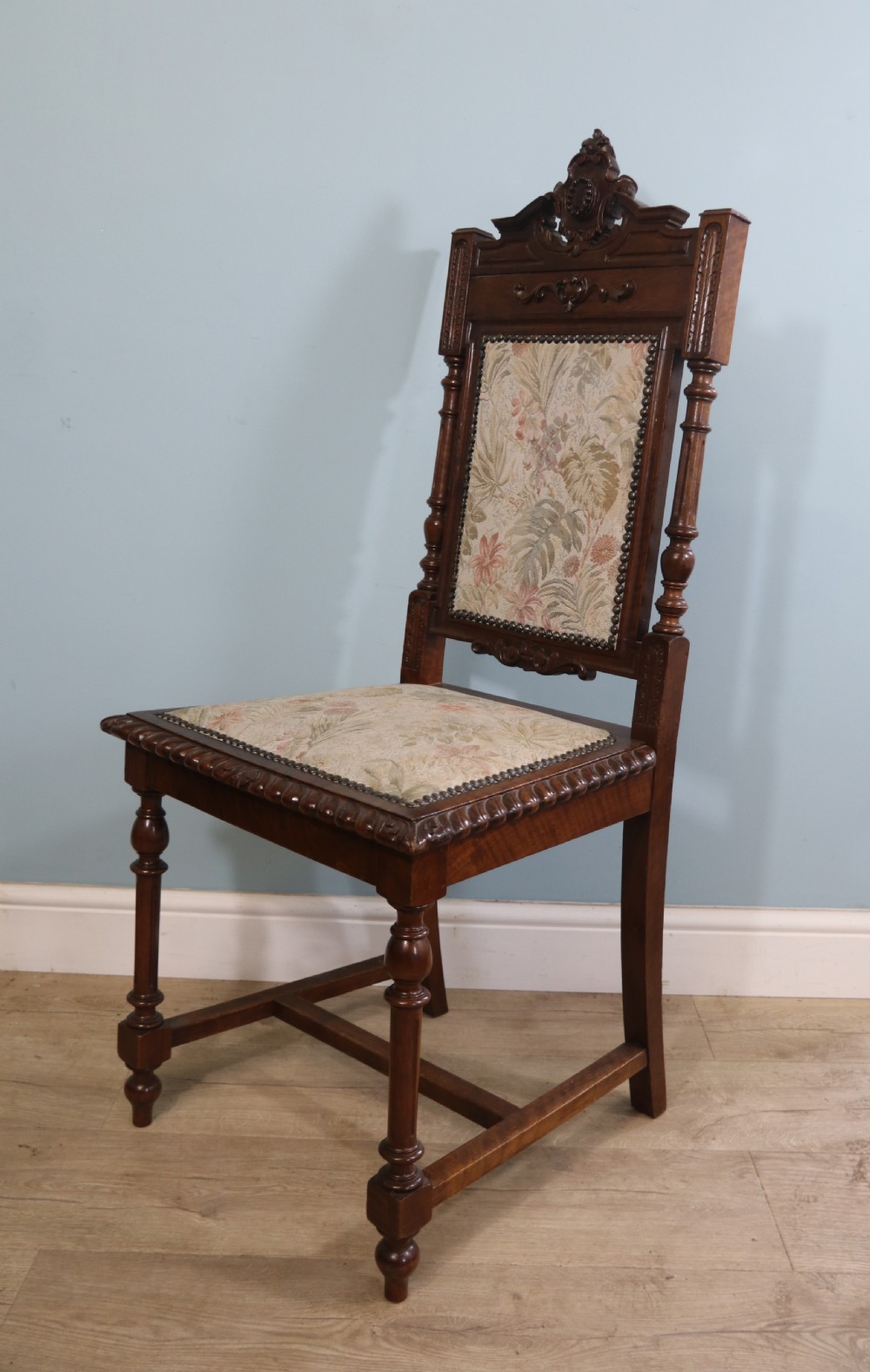 A lovely & rare set of twelve late 19th century gothic style dining chairs View XIV