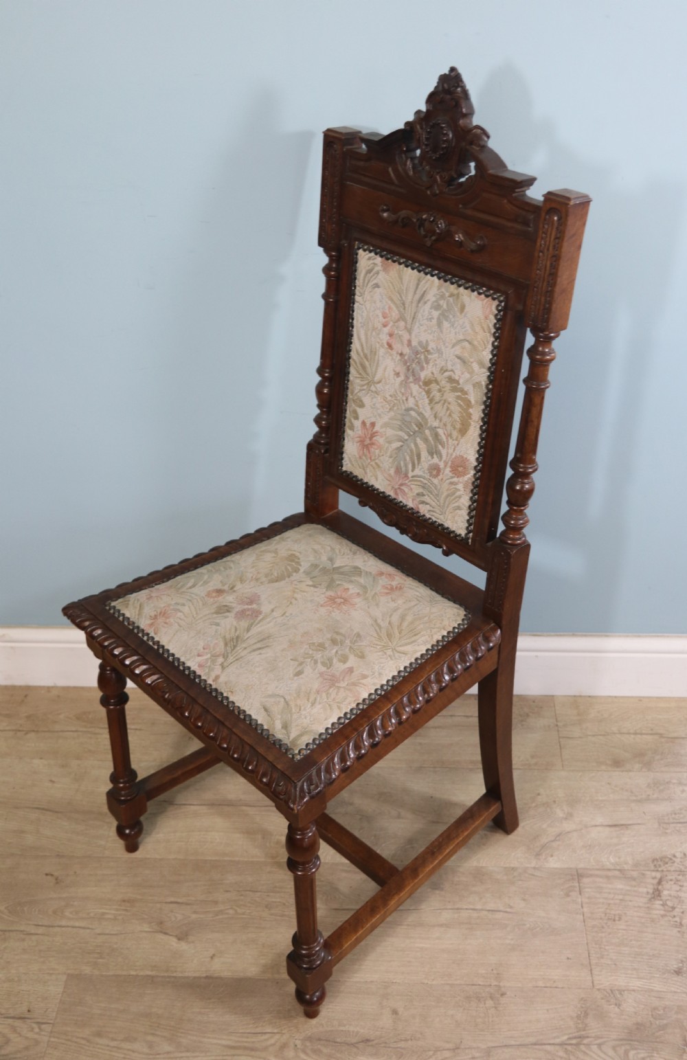 A lovely & rare set of twelve late 19th century gothic style dining chairs View XV