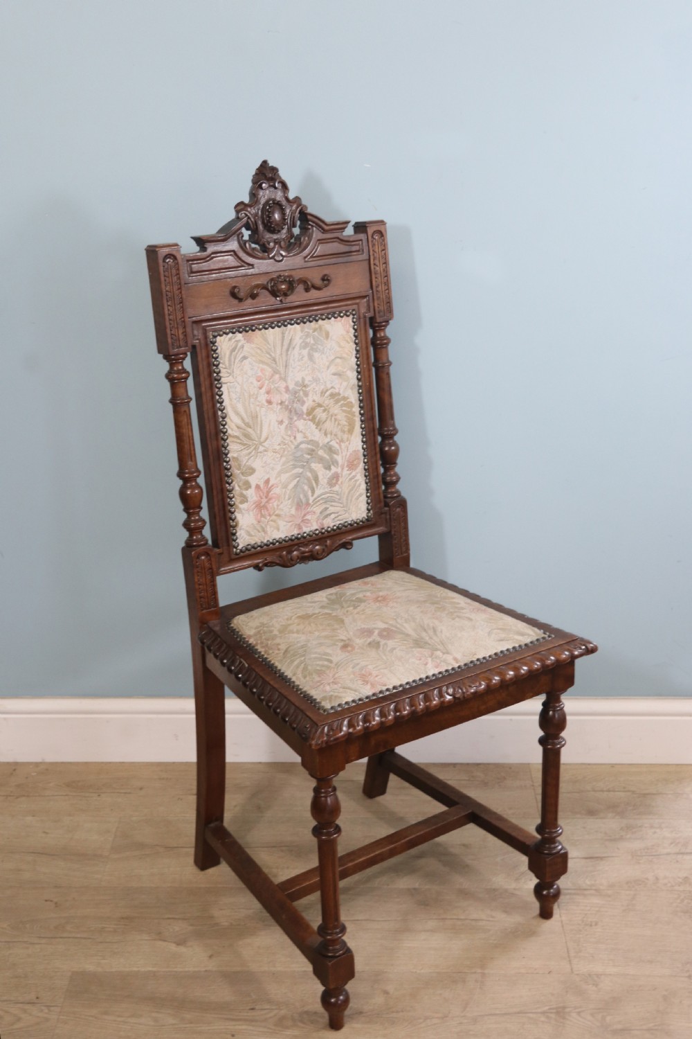 A lovely & rare set of twelve late 19th century gothic style dining chairs View XVII