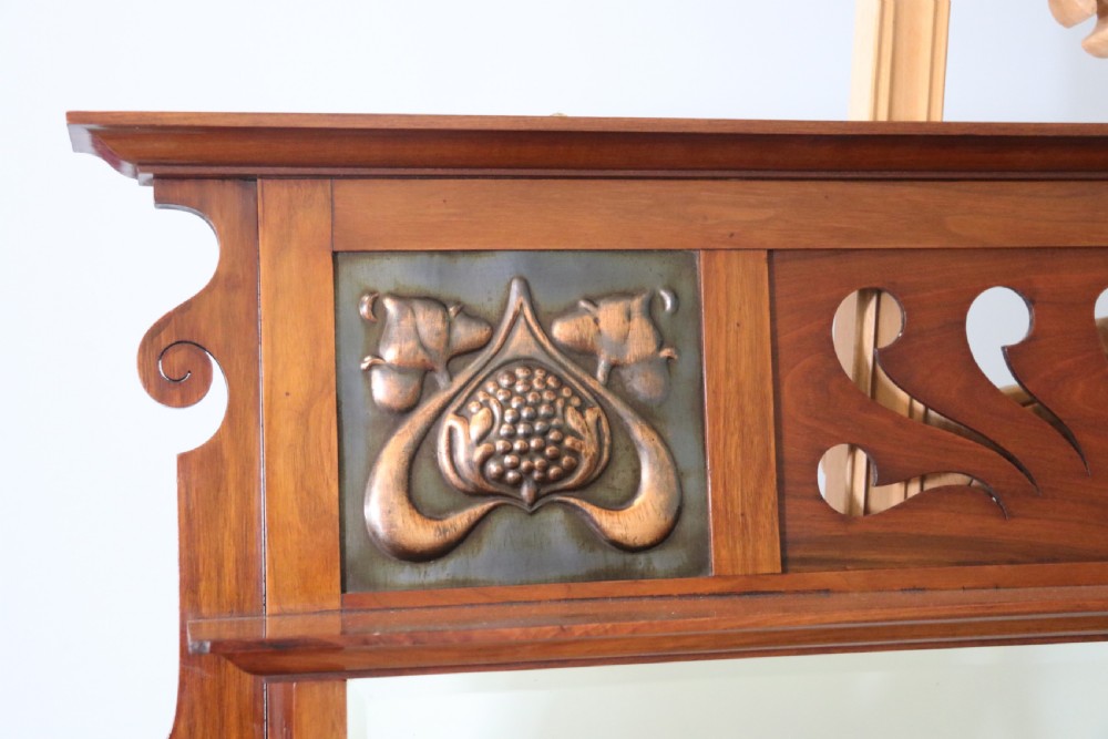 Arts and Crafts Style! small late 19th century over mantle mirror View III