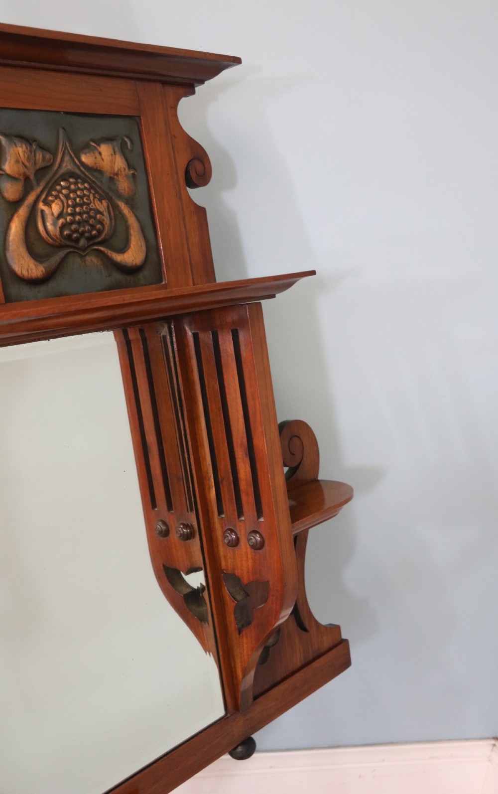 Arts and Crafts Style! small late 19th century over mantle mirror View VI