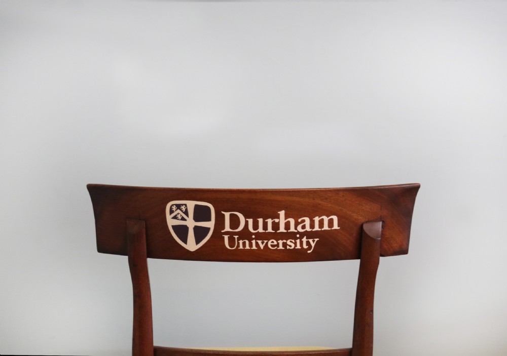 A lovely Victorian mahogany bar back desk chair- logo of Durham University View III