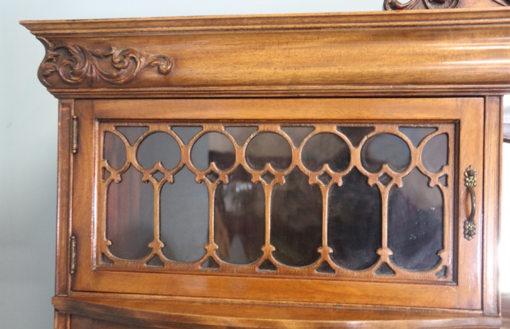 Edwardian combination bureau display bookcase View VII