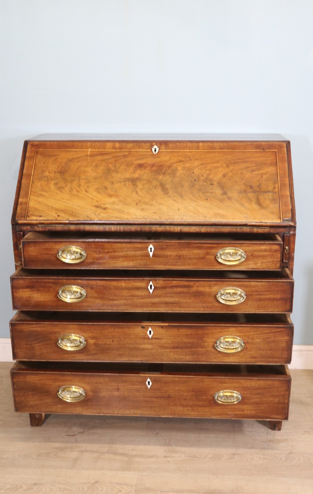 Mahogany Georgian bureau View IV