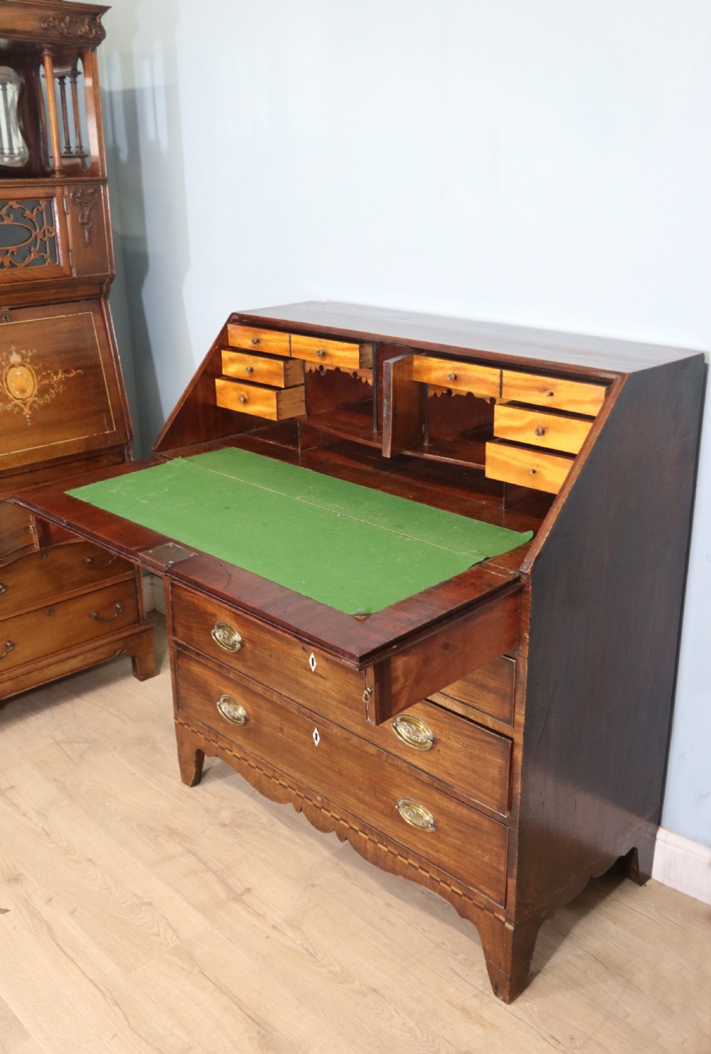 Mahogany Georgian bureau View VIII