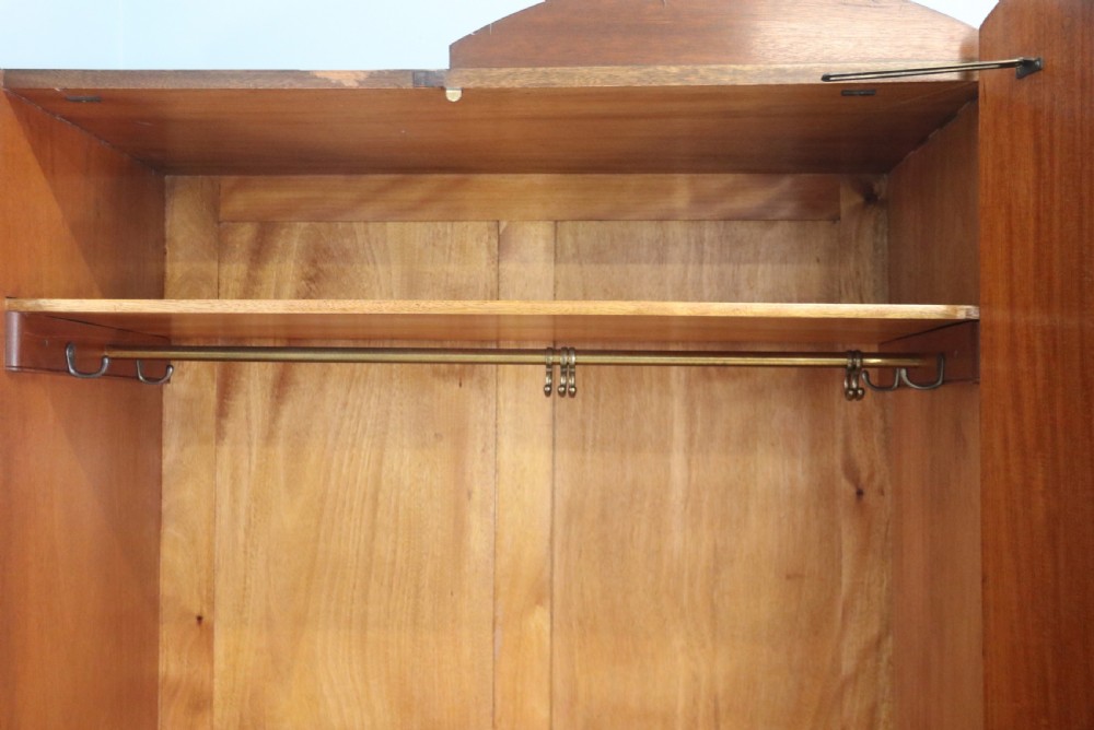 Top quality early 20th century walnut veneered wardrobe with Art Deco influences in the design. View IX