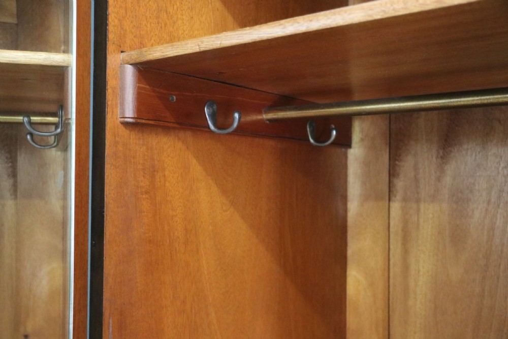 Top quality early 20th century walnut veneered wardrobe with Art Deco influences in the design. View XX