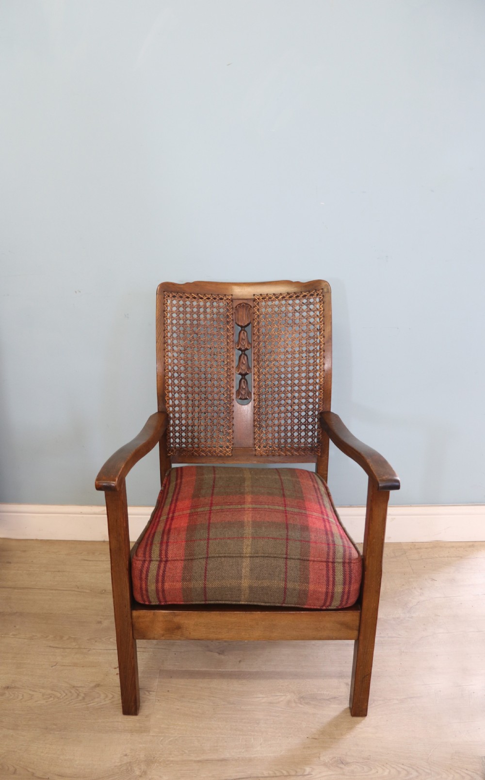 A lovely early 20th century beech framed armchair. View II