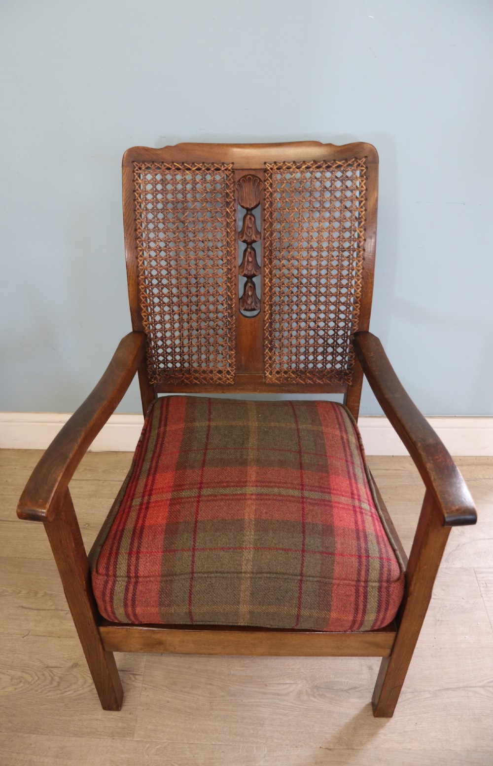 A lovely early 20th century beech framed armchair. View III