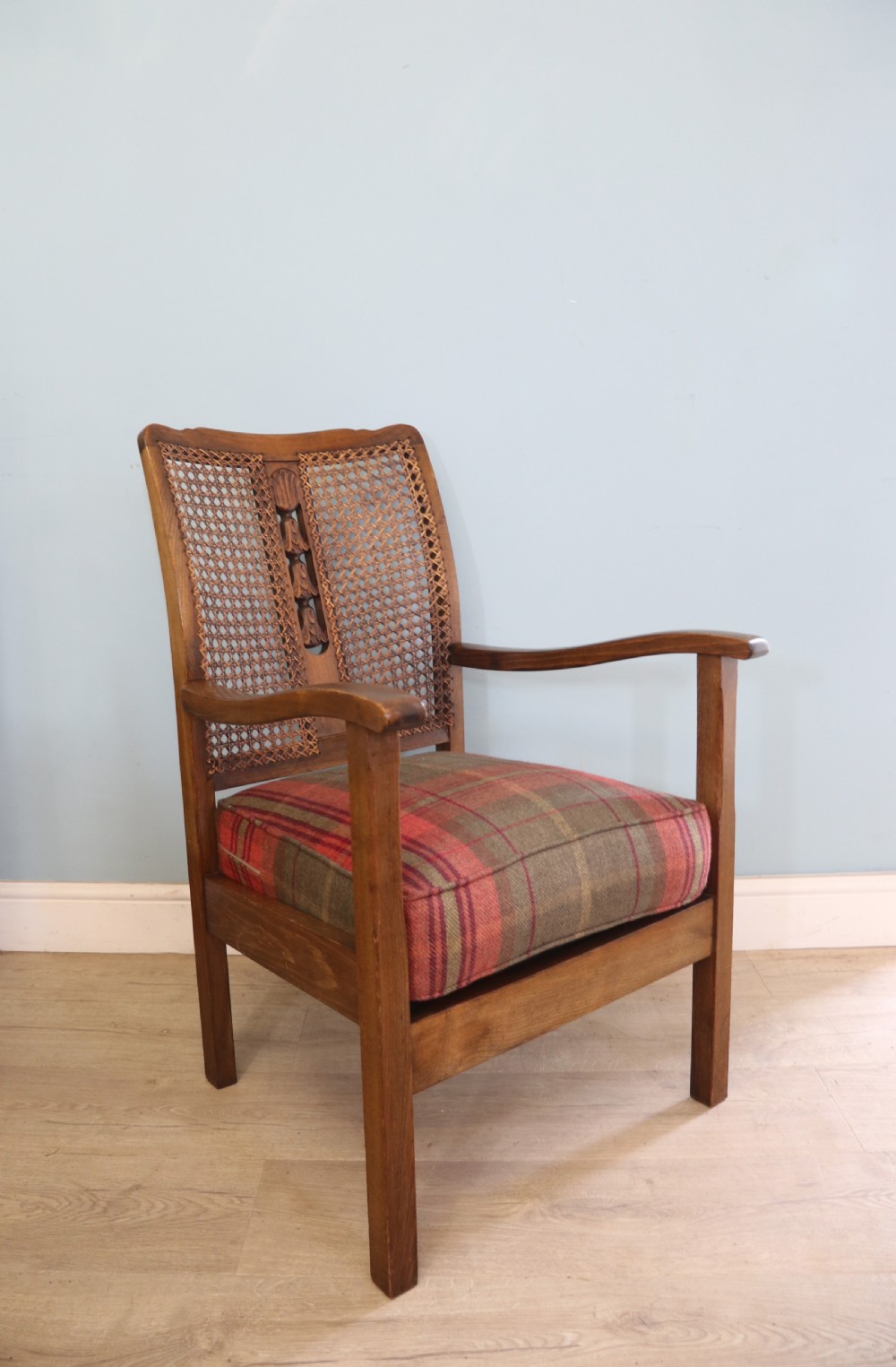 A lovely early 20th century beech framed armchair. View IV