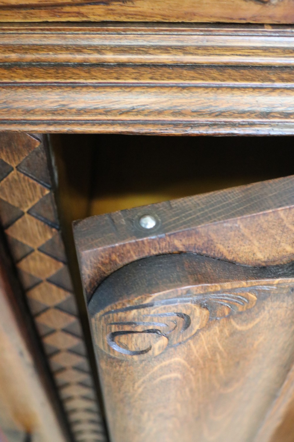 Oak side cabinet dates from the 1930s View XVI
