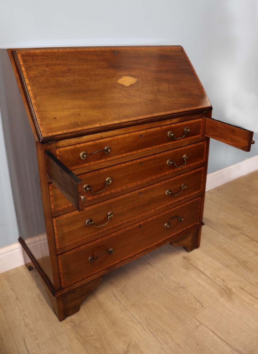 Lovely small Edwardian bureau  View V