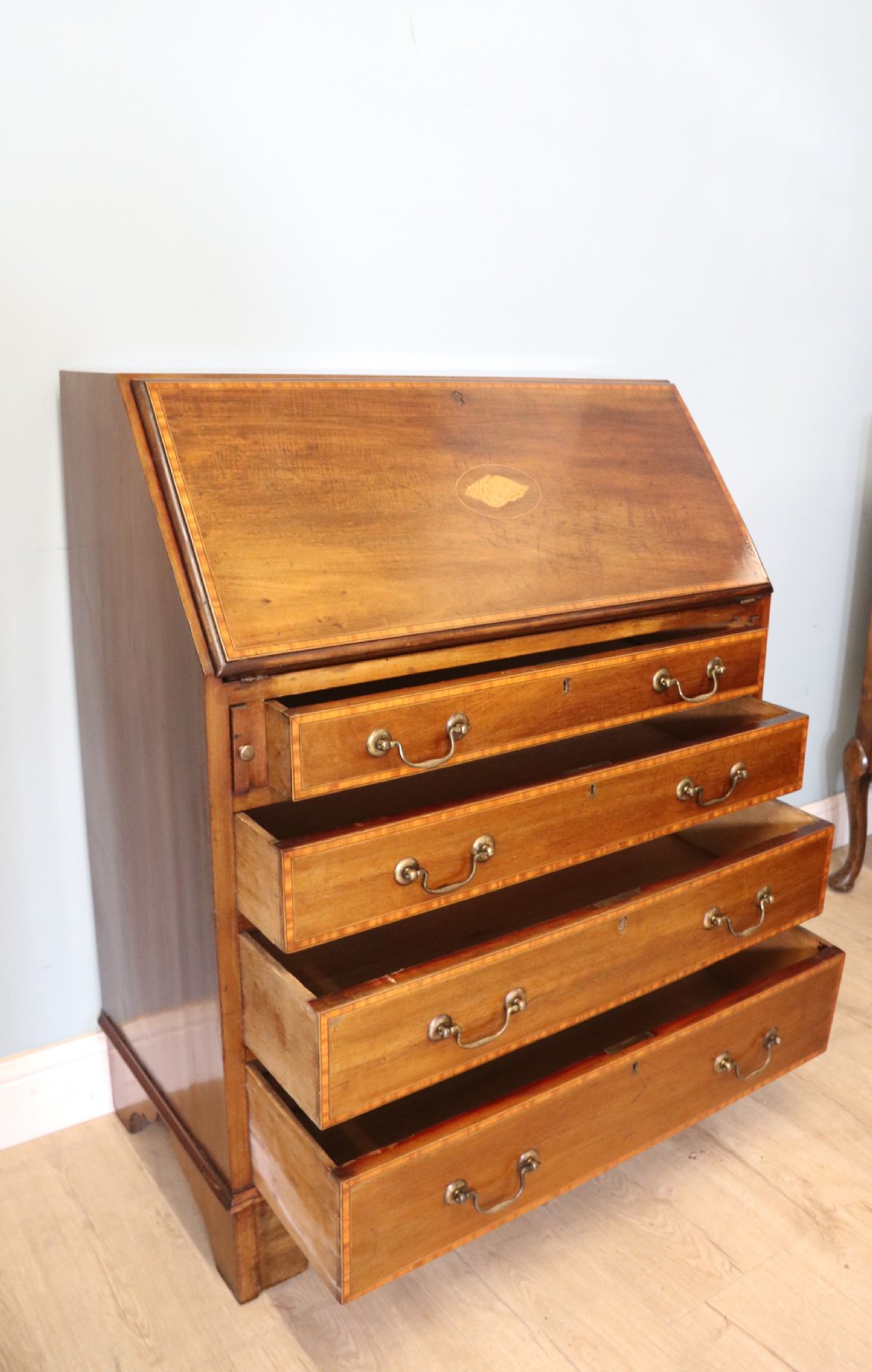 Lovely small Edwardian bureau  View VII