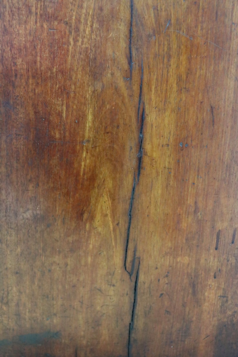 Lovely flame mahogany veneered twin pedestal desk has a tooled leather writing surface  View XV