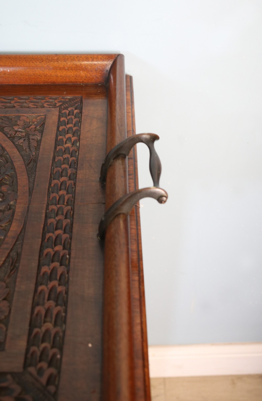 A lovely 19th Century hand-carved mahogany serving tray View VII