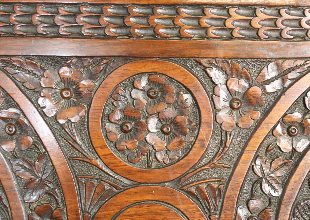 A lovely 19th Century hand-carved mahogany serving tray View VIII
