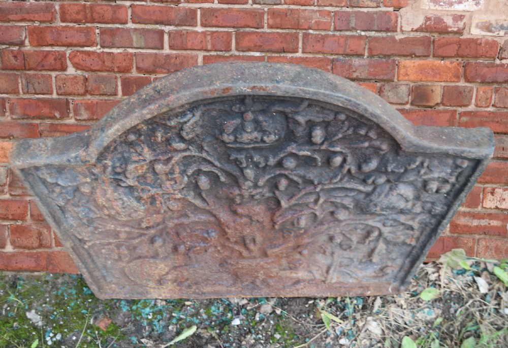 A superb cast iron fireback.  View III