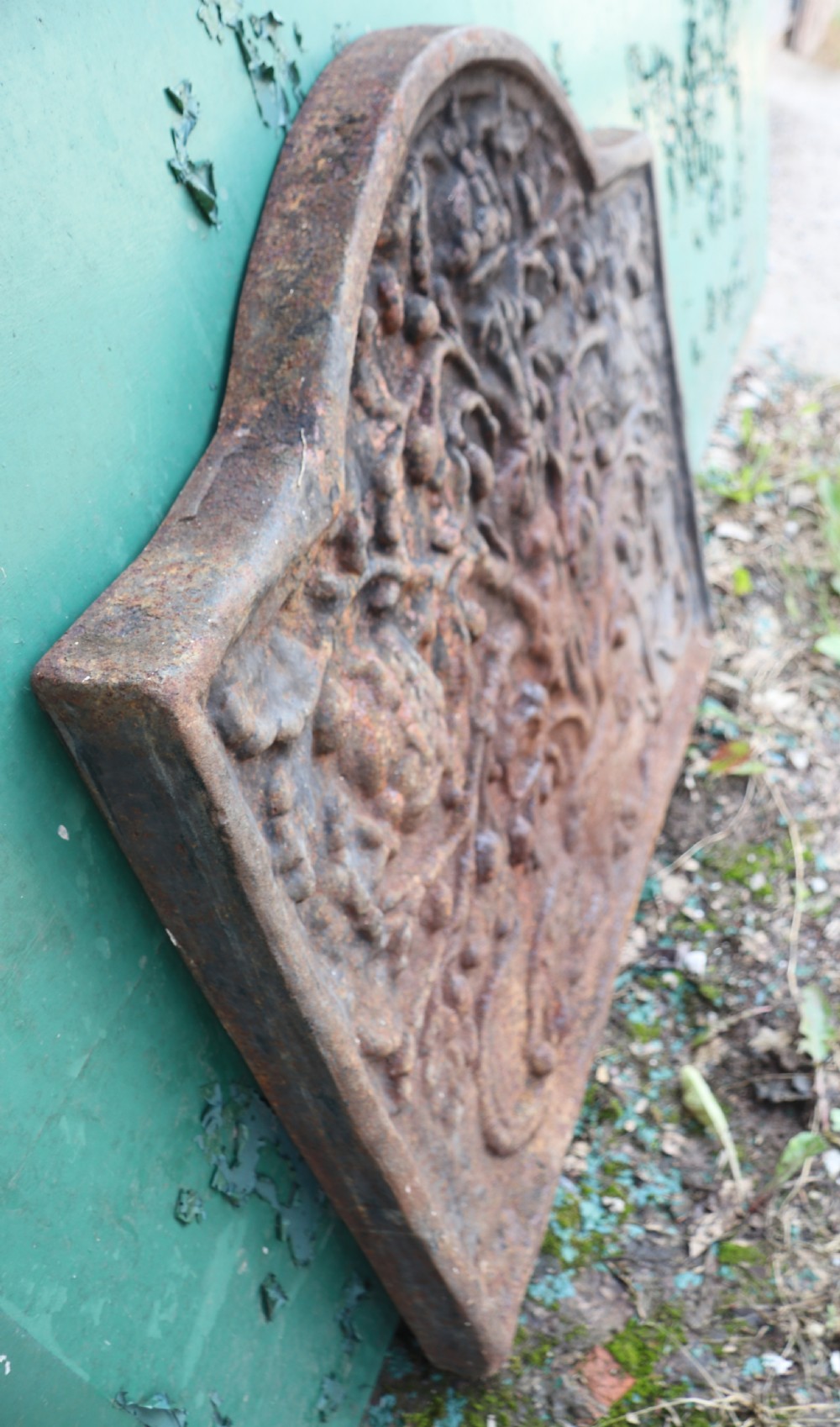 A superb cast iron fireback.  View IV