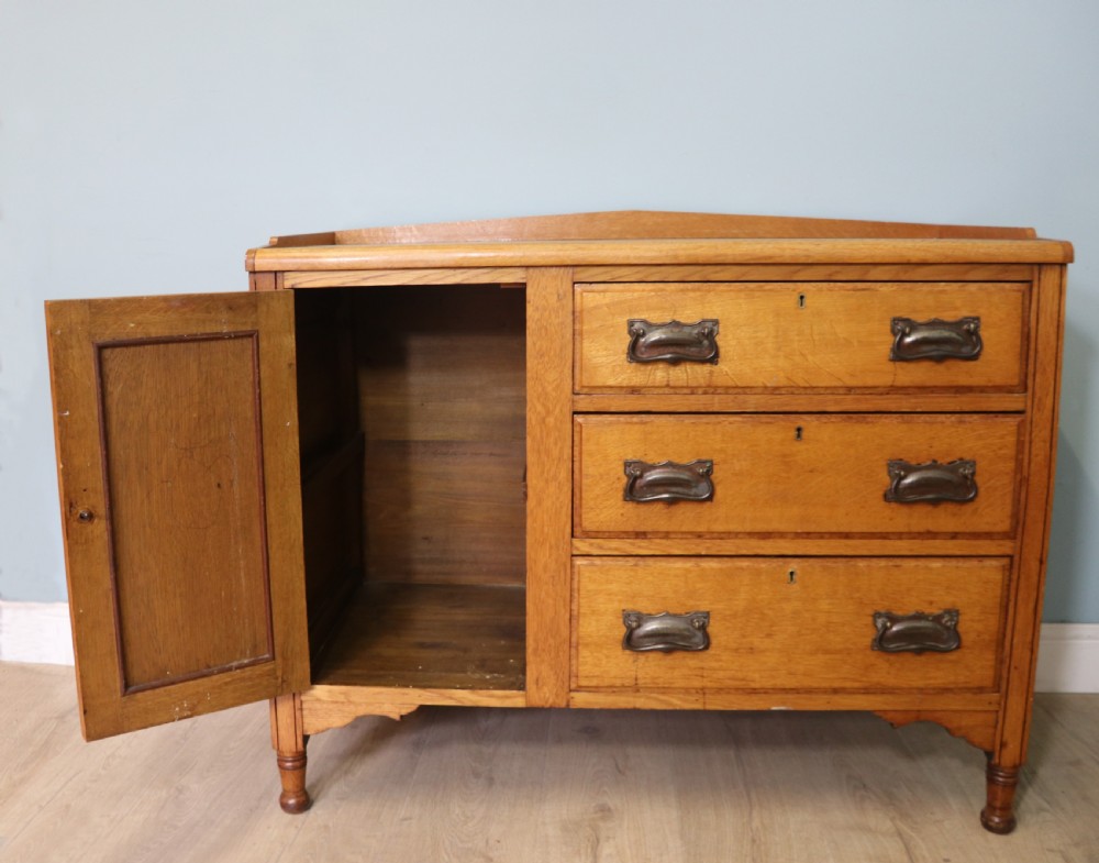 This lovely Arts and Crafts influenced side cabinet View III