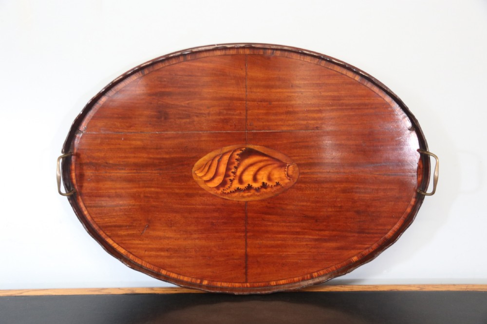 19th century mahogany galleried serving tray 
