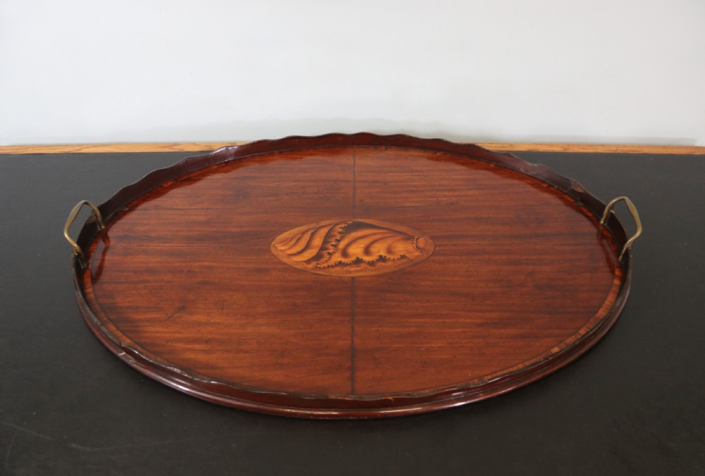 19th century mahogany galleried serving tray  View III