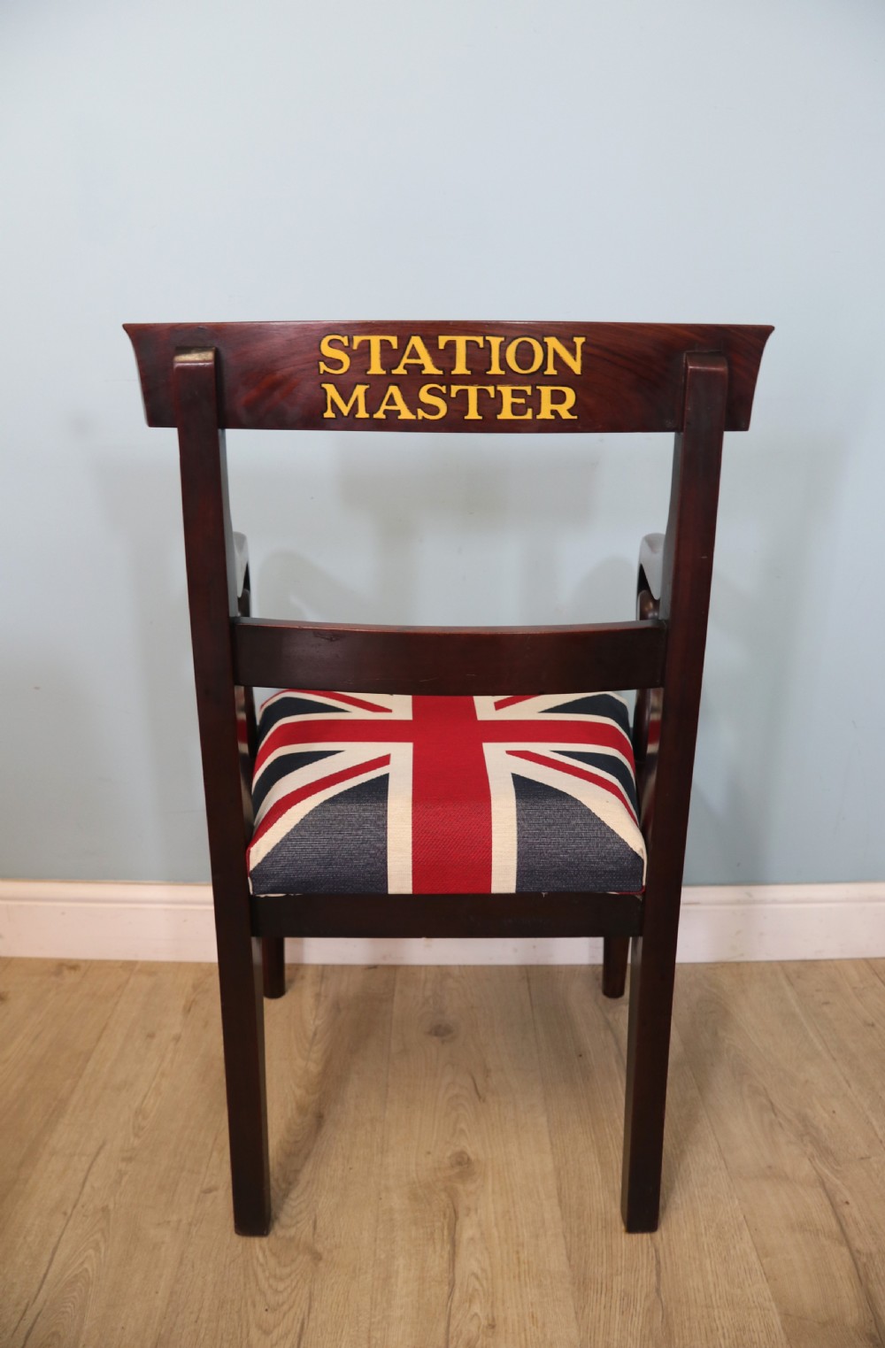 Lovely Victorian mahogany bar back desk chair later sign written for the ‘Station Master’  View VII