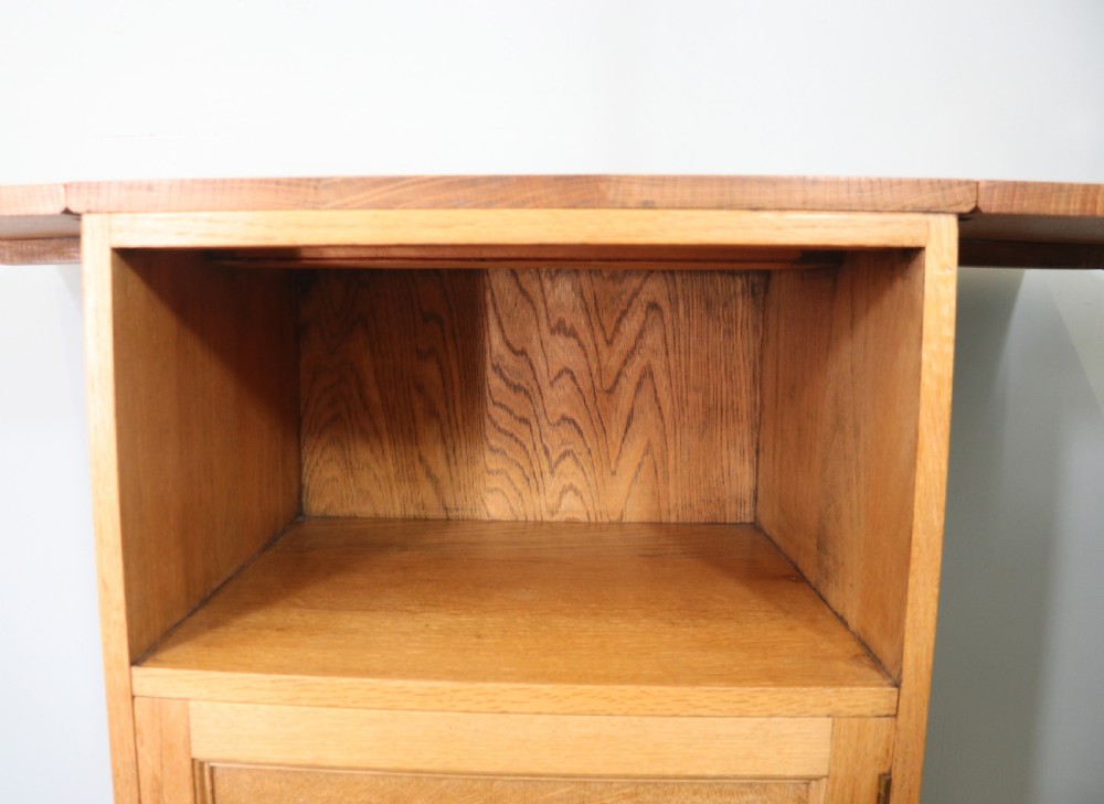 Waring and Gillows of Lancaster light oak bedside cabinet View X