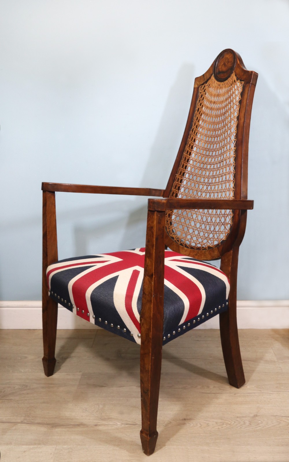 Art Deco period hardwood framed and cane back armchair View II