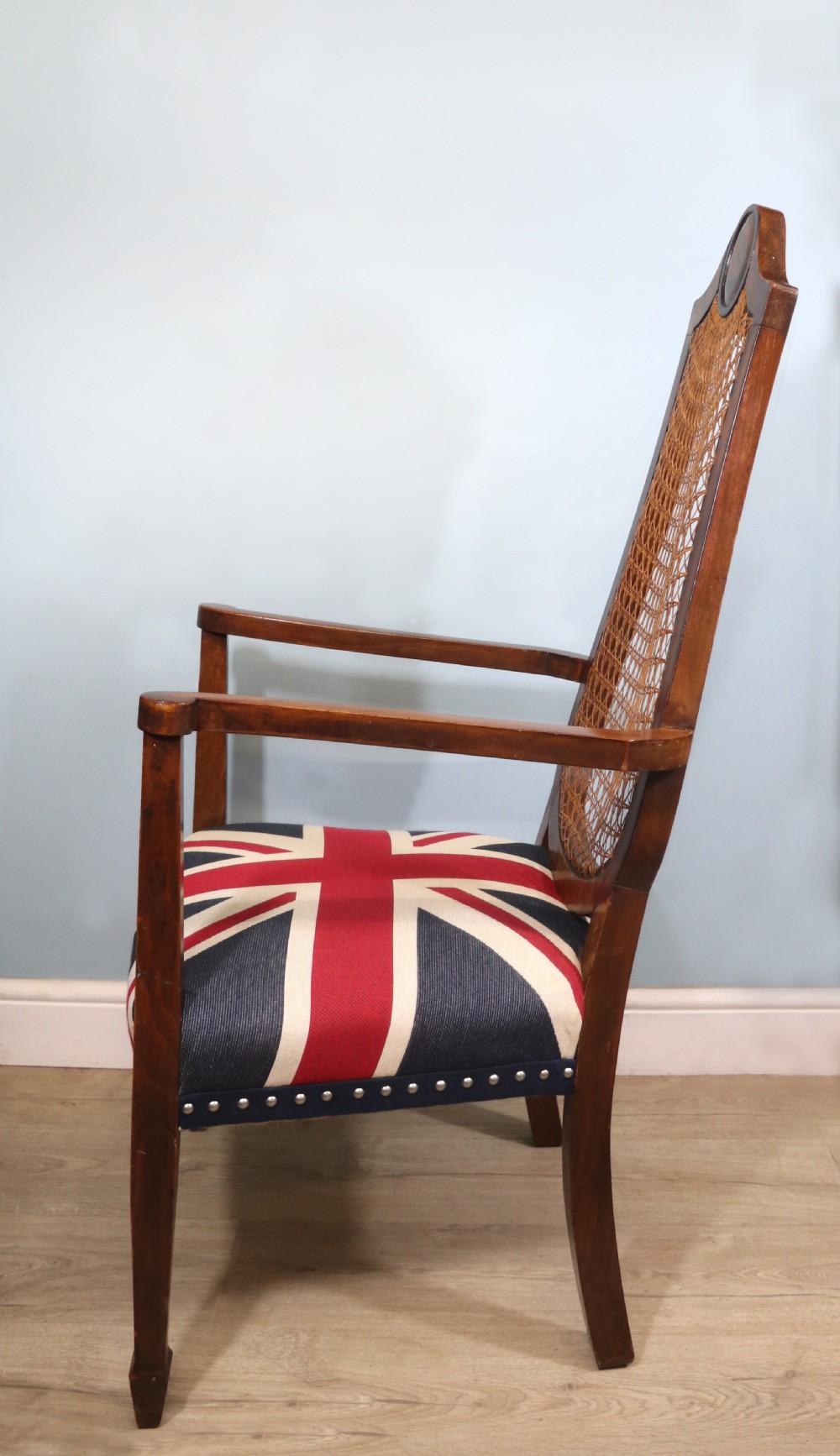 Art Deco period hardwood framed and cane back armchair View III