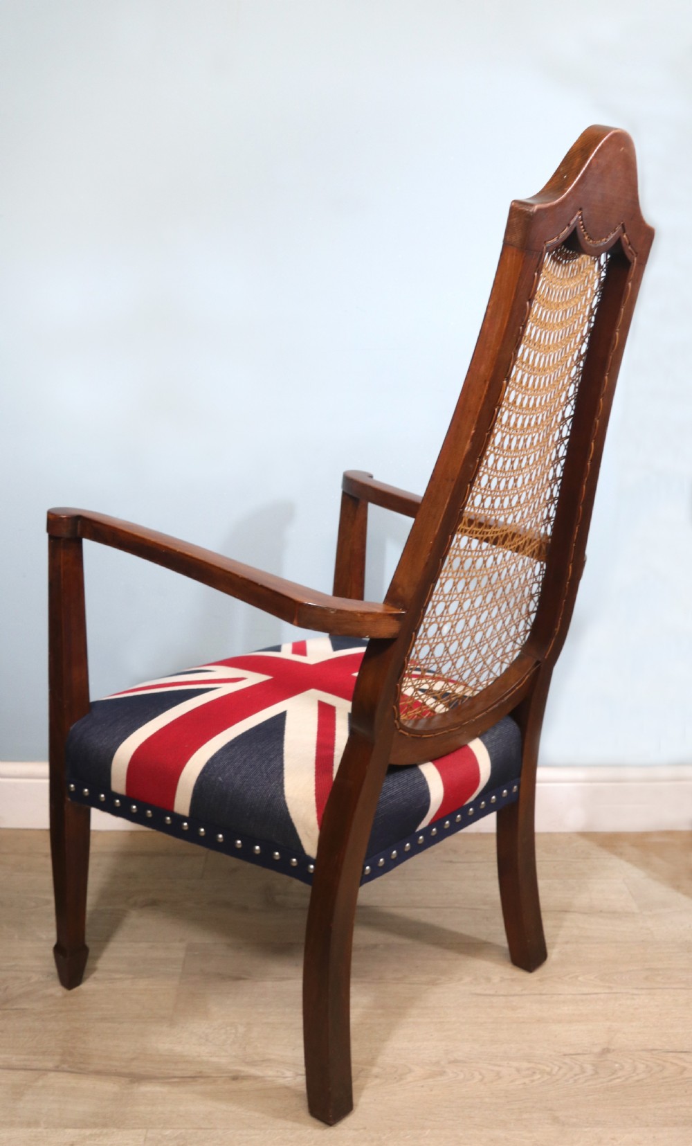 Art Deco period hardwood framed and cane back armchair View IV