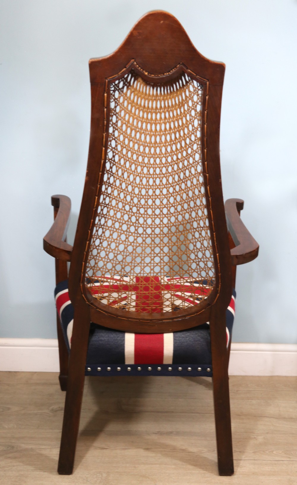 Art Deco period hardwood framed and cane back armchair View V