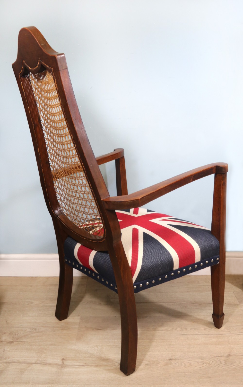Art Deco period hardwood framed and cane back armchair View VI