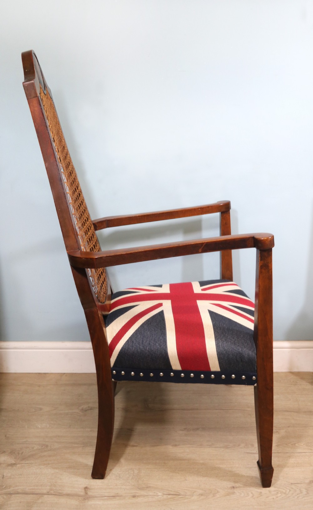 Art Deco period hardwood framed and cane back armchair View VII