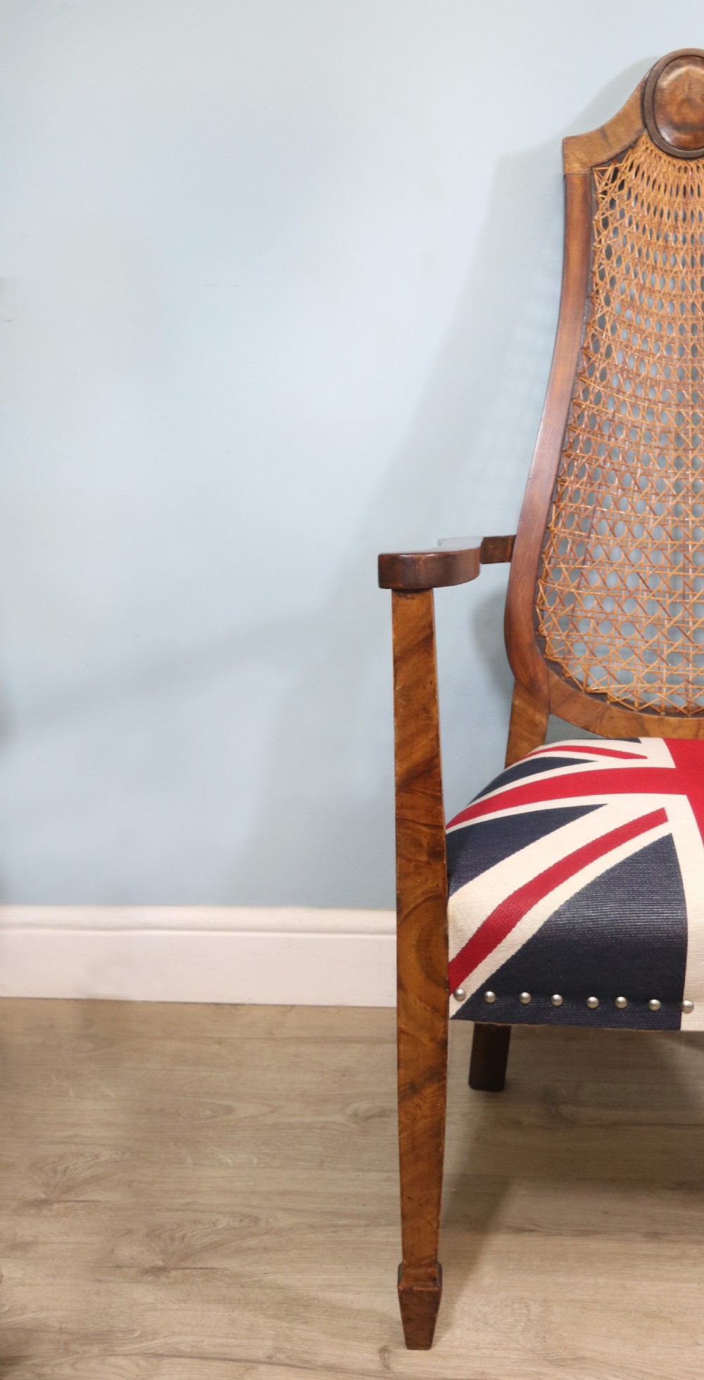 Art Deco period hardwood framed and cane back armchair View IX