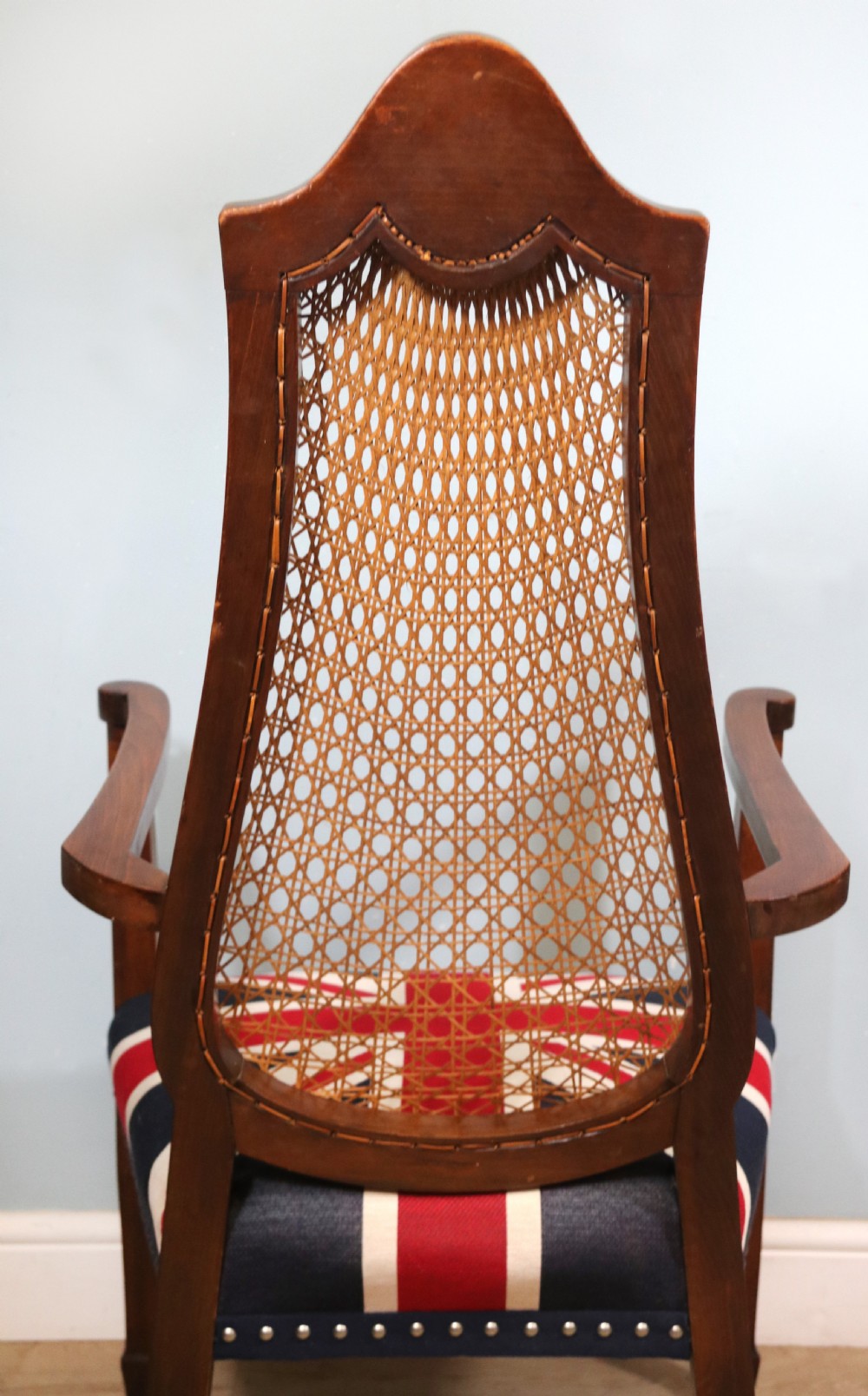 Art Deco period hardwood framed and cane back armchair View XII